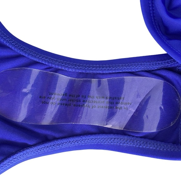 Lane Bryant Lightly Lined No-Wire Plunge One Piece Swimsuit 28 Purplish Blue - Picture 7 of 8